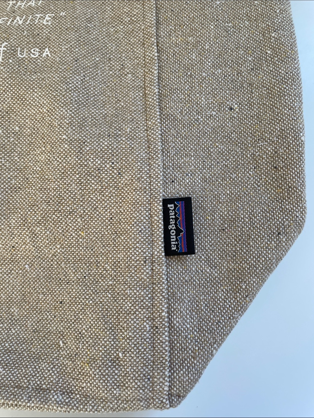 Patagonia Recycled Market Tote Bag-Classic Tan With Forge Mark-Unused - Picture 5 of 12